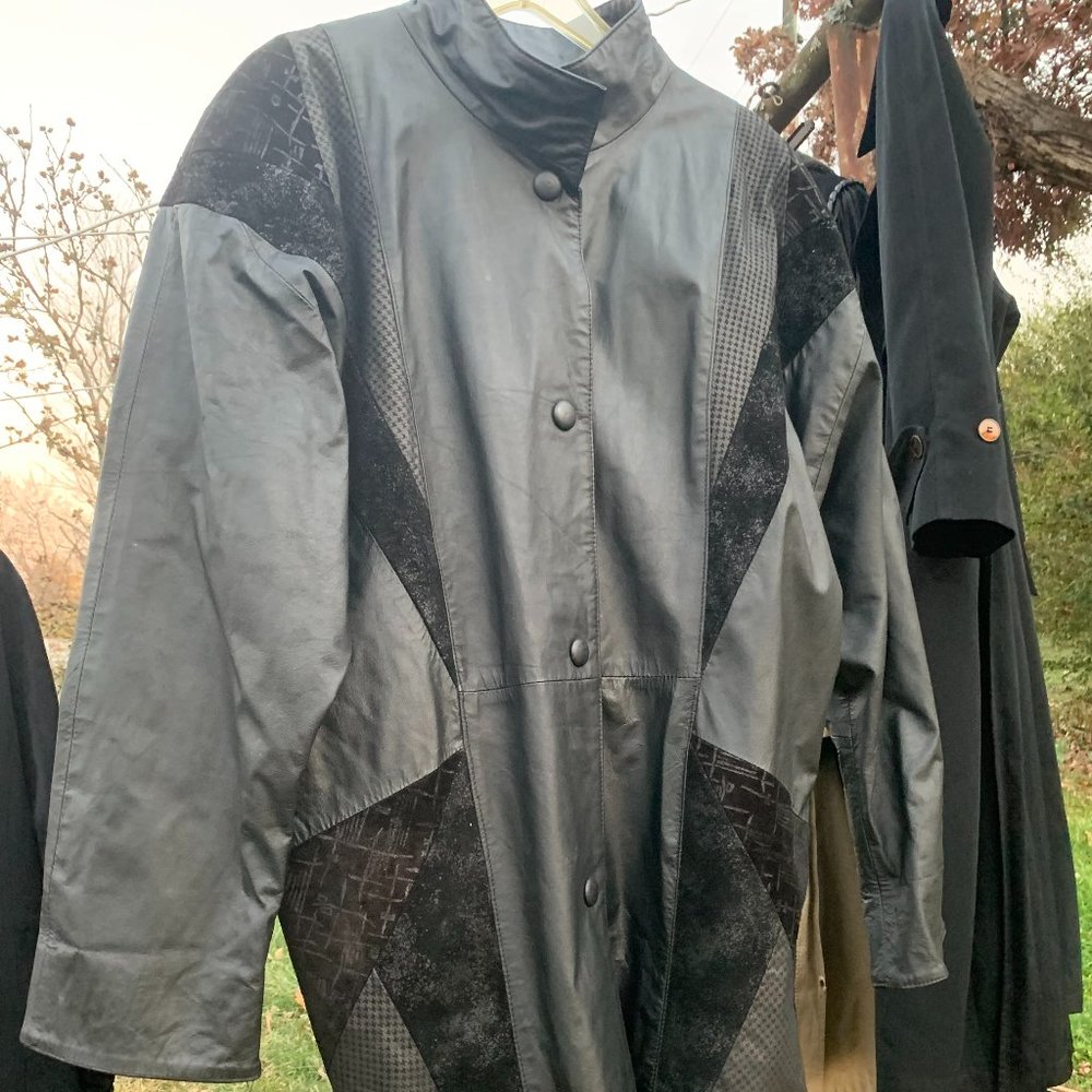 Comint vintage leather coat sz L